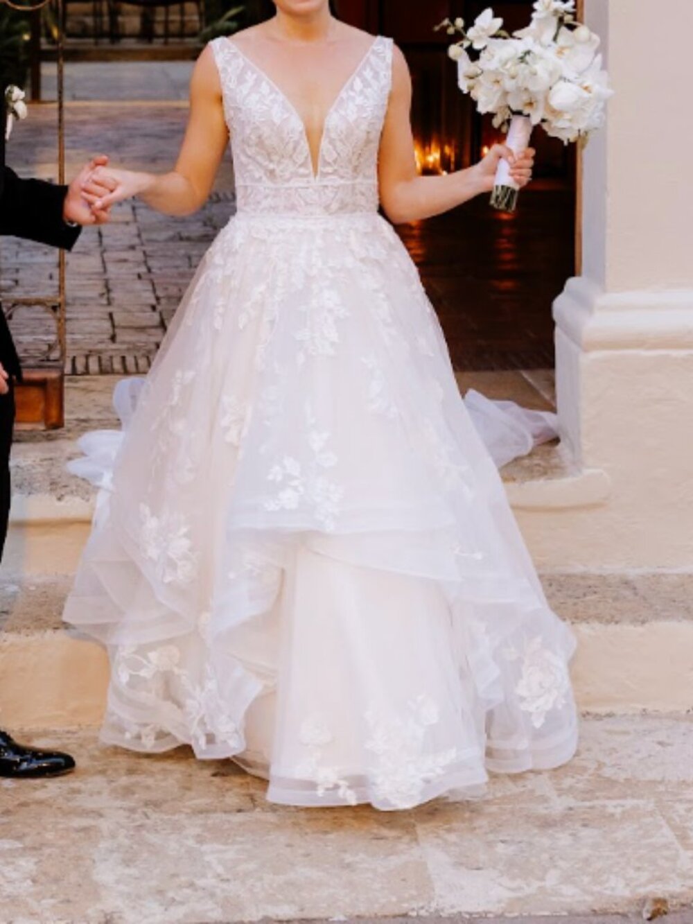 Essense of Australia Floral Lace Wedding Dress